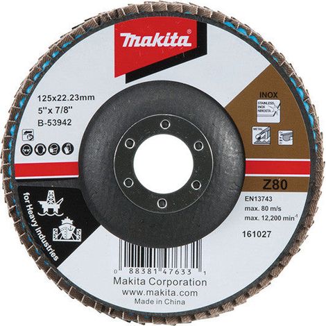 MAKITA Disco abrasivo de láminas para acero inoxidable 125mm Z-80 B-53942