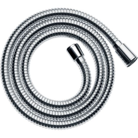 Hansgrohe – Flexible de douche 125 cm en métal chromé – Protection anti-pliure – Écrous tournants pour installation facile – Compatible avec tous les mitigeurs