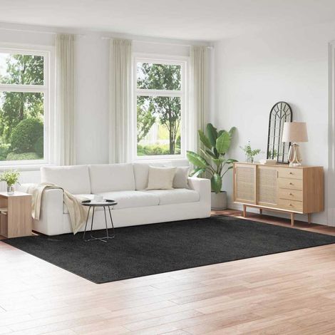 Tapis Shaggy à Poils Longs Antidérapant pour Salon en Polypropylène Gris Foncé 240 x 340 cm - PANGIVO (1/5)