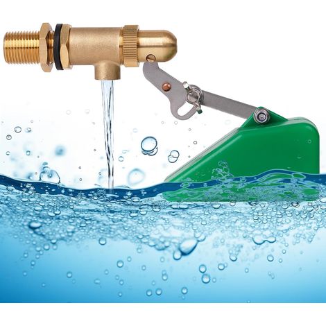Valve en laiton de 1/2" avec flotteur en plastique, robinet à bille flottante pour réservoir d'eau, humidificateur à remplissage automatique avec bras réglable (1/5)