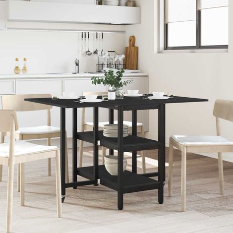 vidaXL Dinning Table 122 x 80 x 76.5 cm Engineered Wood Black Oak