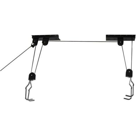 Porte-vélo plafond 20 kg,Support de vélo pour plafonds 4 m de hauteur maxi,Crochets caoutchoutés,Mécanisme de verrouillage (1/5)