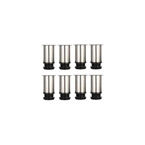 Litzee – Juego de 8 patas ajustables para muebles – Altura 80-95 mm – Metal cromado – Fácil instalación con tornillos incluidos – Para proyectos de bricolaje – Crezuo