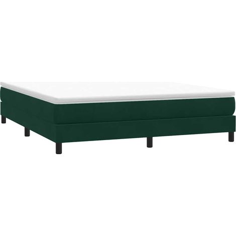 vidaXL Cama box spring sin colchón terciopelo verde oscuro 180x210 cm (1/5)