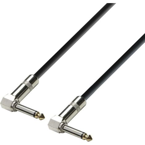 Câble Instrument Jack 6,35 Mm Mono Coudé - 1 Unité - Métal - Patching Sécurisé - Guitare Et Clavier - 0,6 M