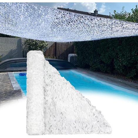 Filet de camouflage blanc ACKERMAN 3 x 5 m, filet de décoration jardin, voile d'ombrage extérieur (1/4)