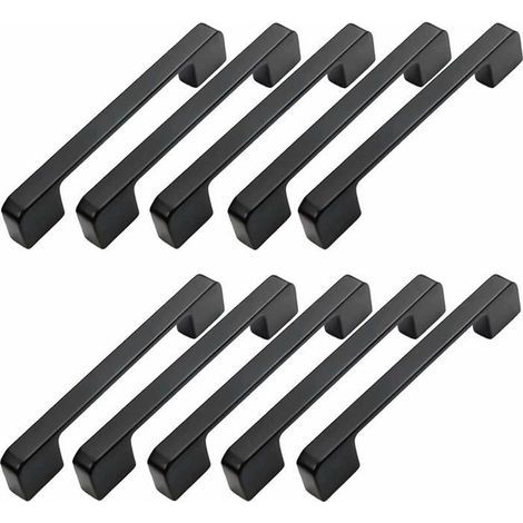 10 Möbelgriffe, 160 mm Lochabstand – Schwarze Küchentürgriffe, Stangengriffe, Schwarze Küchengriffe, 160 mm (1/5)