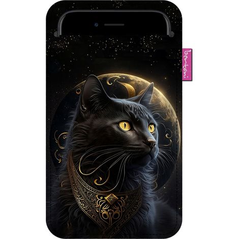 Étui pour smartphone, motif Diuna - feutrine écologique, 105 x 175 mm, anthracite, impression résistante, protection pour téléphone, lavable à 40 °C, Bertoni (1/3)