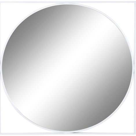 Miroir rond fer blanc élégant pour intérieur chic - blanc pur