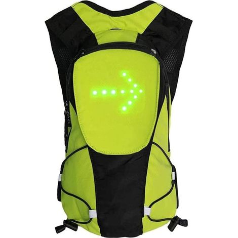 Sac à Dos 5L à 48 LEDs Clignotant réfléchissant avec Signalisation de Direction pour Vélo et Trottinette. Télécommande et USB Rechargeable. (1/5)