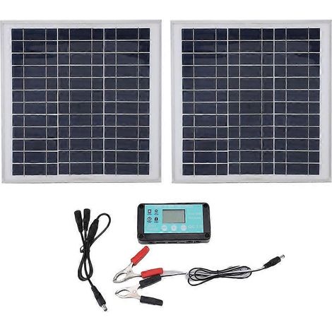 Kit panneau solaire 100 W avec régulateur de charge MPPT 12 V en aluminium pour camping-car, caravane, bateau ou remorque. (1/5)