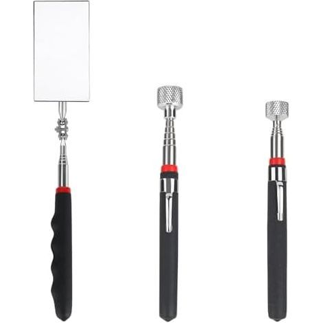 Lot de 3 miroirs d'inspection magnétiques télescopiques - Miroir mécanique avec pick-up pour une observation supplémentaire (1/5)