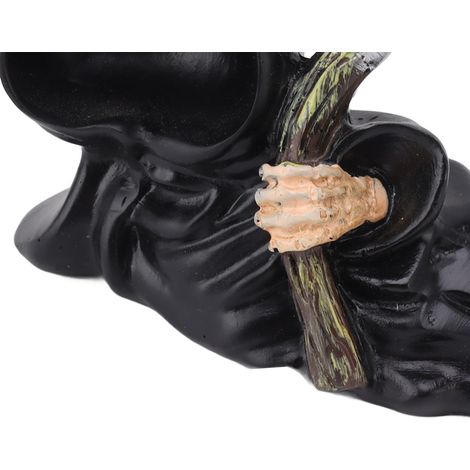 Statue Gothique Allongée du Faucheur en Résine, Figurine de Bureau Décorative avec Faux pour Fête d'Halloween (1/5)