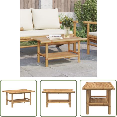 The Living Store Table basse 70x40x35 cm bambou - Table Basse - Meuble Salle Séjour - Mobilier Intérieur - Table D'appoint - Table Design (1/5)