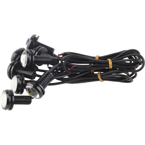 (Exklusiv für Mexiko) (Kein Muster verfügbar, Bearbeitung läuft) 8 LED "Adlerauge" Tagfahrlichter für Autos, 23 mm, hohe Leistung, COB, mit Blinkern, Bremslichtern und Rückfahrscheinwerfern. (1/5)