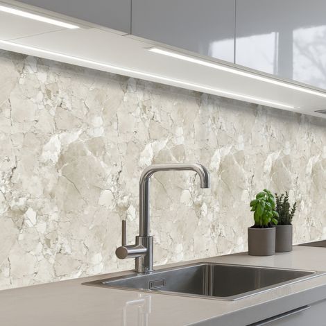 Kitchen Splashback Marble - Gray - Veins 300x60 cm (1/5)