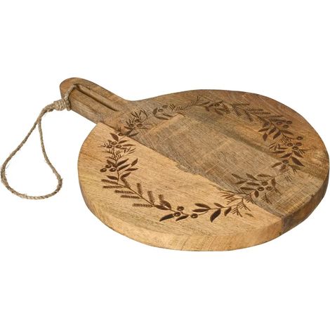 Tagliere in legno di mango con decorazioni natalizie Ø40 cm (1/3)