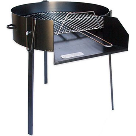 60 cm runder schwarzer Holzgrill