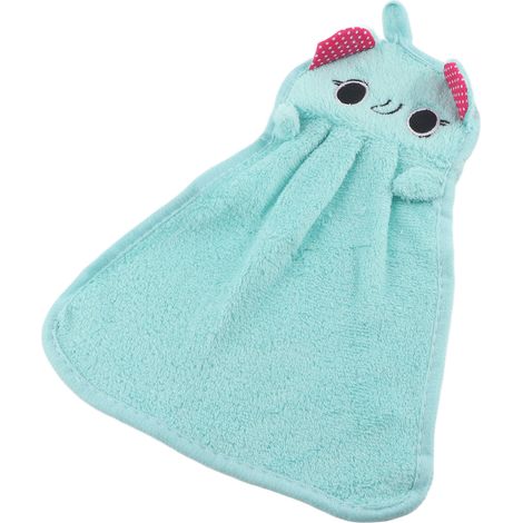 Serviette De Main En Forme D'éléphant - Coton Corail Épais Avec Lanière - Pour Salle De Bain Et Cuisine - Vert - 1 Pièce (1/5)