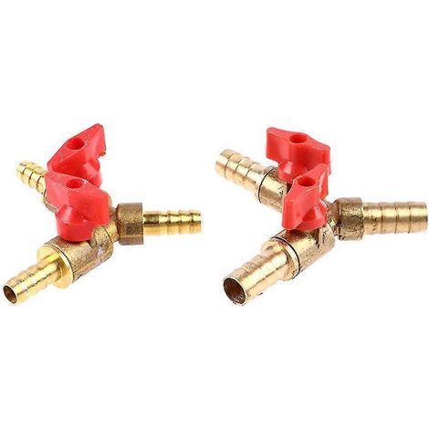 Vanne à bille d'arrêt à 3 voies 8/10 mm, raccord de gaz combustible, type Y en laiton, 1 pièce A1 (1/5)