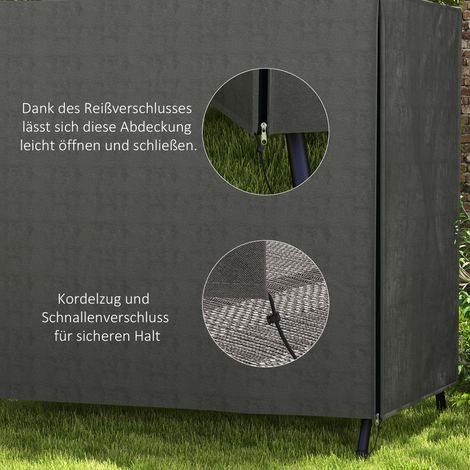 Housse imperméable pour balancelle de jardin Hollywood, 177x114x152 cm, grise - protection extérieure (1/4)