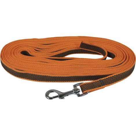 EQuest Gummierte Schleppleine für Hunde - ohne Handschlaufe, 8 m - orange