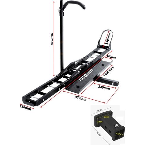 Porte-Moto Attelage Scooter avec Rampe de chargement 227kg + Adaptateur 2'' 83x56mm (1/3)