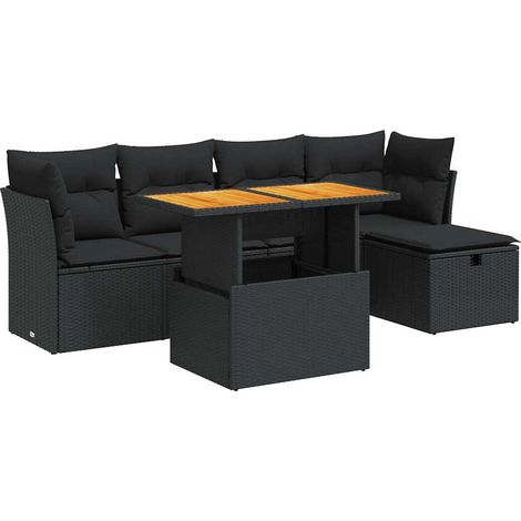 Maison Exclusive - Set sofás jardín y cojines 6 pzas ratán sintét (1/5)