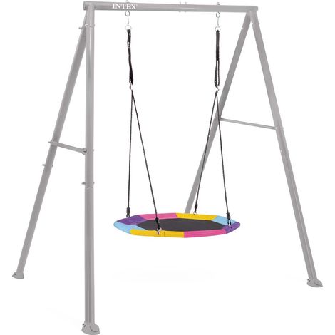 Intex 44112 altalena dondolo per bambini 1 tiro con struttura in acciaio grigia 201x235x200 cm. (1/9)
