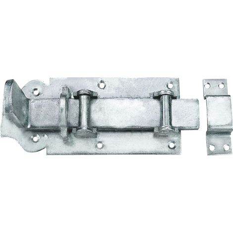 Verrou à roulettes 180 x 80 mm avec poignée plate et boucles galvanisées pour porte d'écurie (1/2)