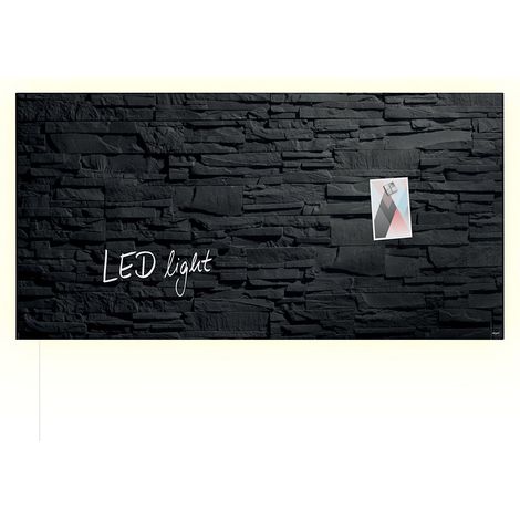 SIGEL GL407 Lavagna magnetica in vetro premium, superficie lucida, 91 x 46 cm, con LED, montaggio facile, antracite, Artverum