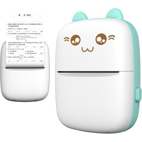 Mini stampante termica per etichette a forma di gatto, stampante Bluetooth per telefono, stampa divertente blu (1/5)