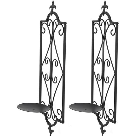 2-teilige Wandleuchte, Kerzenhalter, hängend, Eisen, Wand, Kerzenhalter, Wanddekoration für Wohn- und Esszimmer (1/5)