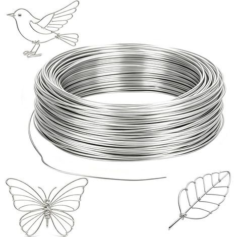 Fil d'aluminium 2 mm, 50M Fil Aluminium, Argent (1/5)