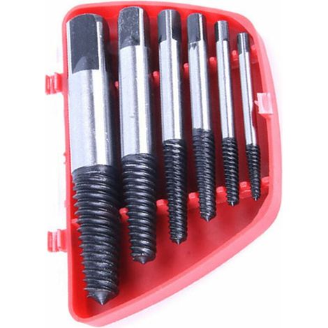 Extractor de tornillos cuadrados de 6 piezas para tornillos cuadrados rotos o dañados y tornillos con rosca dentada. (1/5)
