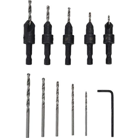 11-teiliges Senkbohrer-Set für die Holzbearbeitung, Schnellwechsel-Fasenbohrer, verstellbare Bohrwerkzeuge
