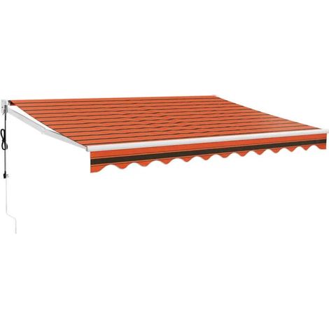 Store banne rétractable automatique, orange-brun, 3 x 2,5 mètres