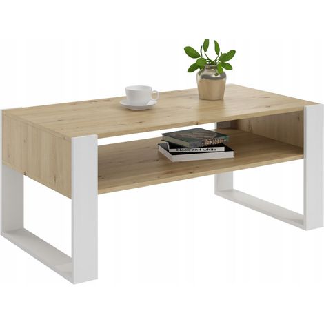 Tavolino da caffè Kaja Artisan in rovere/bianco per il soggiorno MK Room (1/2)