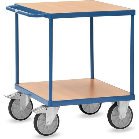 fetra Schwerer Tischwagen mit 2 quadratischen Ladeflächen, 700 x 700 mm (1/2)