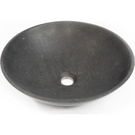 FugaFlow Efficiente Arredo Vasque à poser 42x42x13cm Rond pierre naturelle foncé