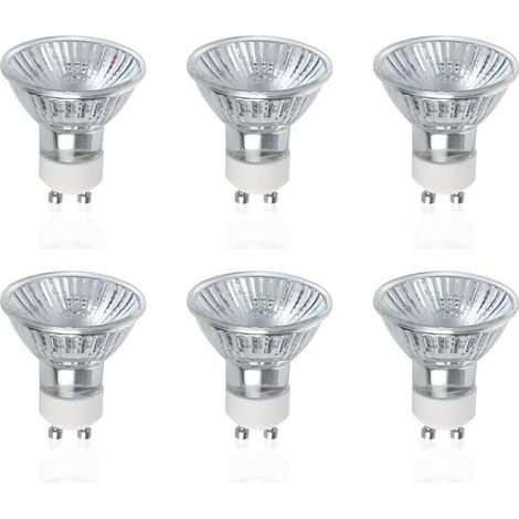 GU10 Ampoules Halogènes, Lot de 6 50W GU10 Spots Halogènes, AC 220V-240V, 700 Lumens, Angle de Faisceau 40°, 2800K Blanc Chaud, Dimmable (1/5)
