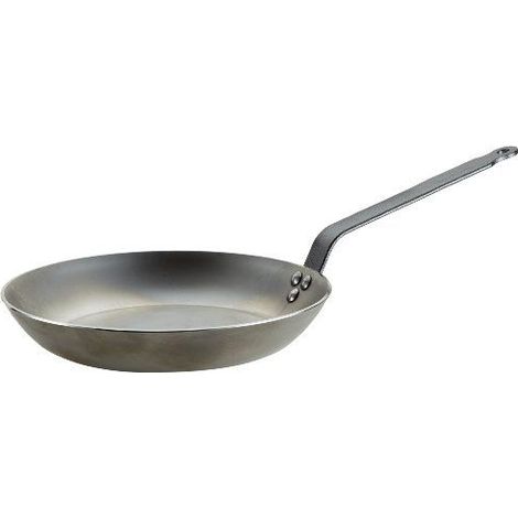 Poêle à frire tôle 28cm – Jupe haute évasée – Tous feux dont induction – Épaisseur 3mm – Poids 2,1kg – De Buyer (1/2)