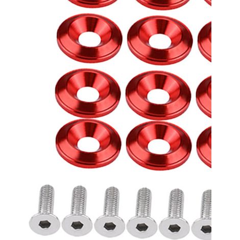 Kit de tornillos de aluminio para juntas de parachoques/carrocería - 20 piezas - Kit de mejora de motor rojo (1/5)