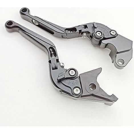 Convient aux motos Suzuki GSXR1000 01-04, cornes de frein et d'embrayage réglables en alliage d'aluminium modifié (Tout noir 1) (1/5)