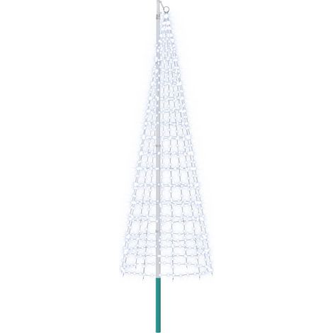 Árbol de Navidad con luces, estacas y mástil 300 cm 550 LED vidaXL (1/5)
