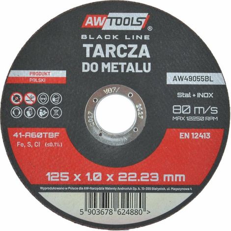 Disque à meuler en métal Awtools 1251,0 mm, liseré noir