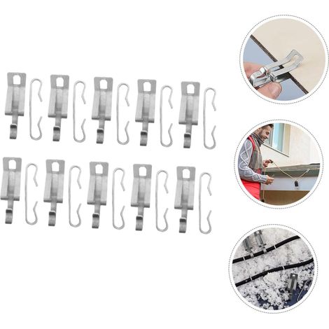 20 pièces Kit de Crochets et Clips Aluminium pour Câbles Chauffants de Toit Espacements Fixes pour Installation Chauffage Extérieur Accessoires pour Maintenance (1/5)