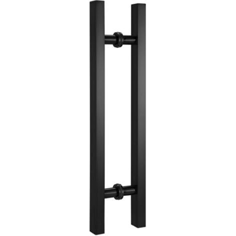 Poignée coulissante de porte de grange, noir mat, poignée en H double face pour porte en verre/bois, acier inoxydable (1/5)