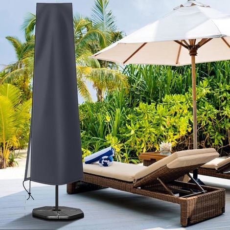Couverture de parapluie de jardin - PZCC - 210D - Imperméable - Pour parasols 9–12 pieds - Résistante UV (1/5)