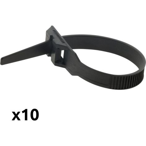 Lot de 10 colliers de câblage 9x 180mm - Noir - Zenitech (1/3)